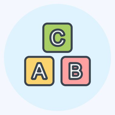 Simge blokları. Bebek sembolü için uygun. renk arkadaşı stili. Basit dizayn edilebilir. tasarım şablonu. Basit gösterim