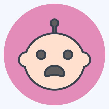 İkon Ağlayan Bebek. Bebek sembolü için uygun. renk arkadaşı stili. Basit dizayn edilebilir. tasarım şablonu. Basit gösterim