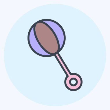 Icon Bebek Oyuncağı. Bebek sembolü için uygun. renk arkadaşı stili. Basit dizayn edilebilir. tasarım şablonu. Basit gösterim