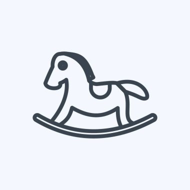 Simge Atı. Bebek sembolü için uygun. Sıra tarzı. Basit dizayn edilebilir. tasarım şablonu. Basit gösterim