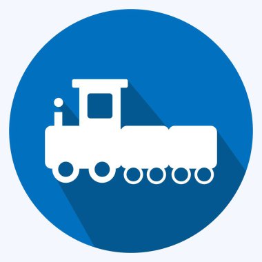 Simge Oyuncak Treni. Bebek sembolü için uygun. Uzun gölge tarzı. Basit dizayn edilebilir. tasarım şablonu. Basit gösterim