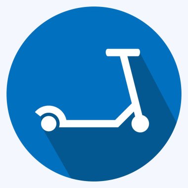 İkon Scootie. Bebek sembolü için uygun. Uzun gölge tarzı. Basit dizayn edilebilir. tasarım şablonu. Basit gösterim