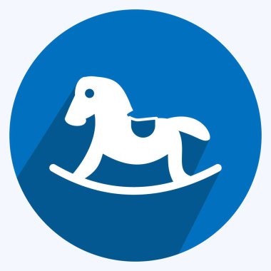 Simge Atı. Bebek sembolü için uygun. Uzun gölge tarzı. Basit dizayn edilebilir. tasarım şablonu. Basit gösterim