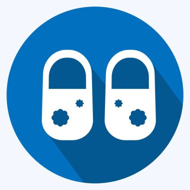 Icon Bebek Ayakkabıları. Bebek sembolü için uygun. Uzun gölge tarzı. Basit dizayn edilebilir. tasarım şablonu. Basit gösterim