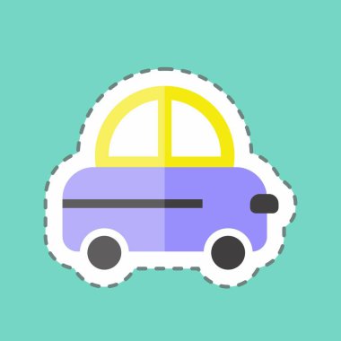 Çıkartma çizgisi Oyuncak Araba 'yı kesti. Bebek sembolü için uygun. Basit dizayn edilebilir. tasarım şablonu. Basit gösterim