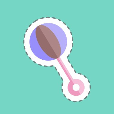 Çıkartma çizgisi Bebek Oyuncağı 'nı kesti. Bebek sembolü için uygun. Basit dizayn edilebilir. tasarım şablonu. Basit gösterim