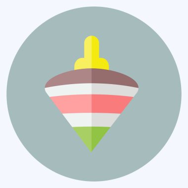 Simge Toy Top. Bebek sembolü için uygun. Düz stil. Basit dizayn edilebilir. tasarım şablonu. Basit gösterim