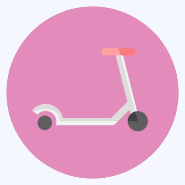 İkon Scootie. Bebek sembolü için uygun. Düz stil. Basit dizayn edilebilir. tasarım şablonu. Basit gösterim