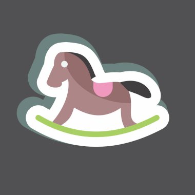 Çıkartmalı At. Bebek sembolü için uygun. Basit dizayn edilebilir. tasarım şablonu. Basit gösterim