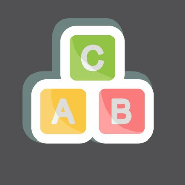 Çıkartma blokları. Bebek sembolü için uygun. Basit dizayn edilebilir. tasarım şablonu. Basit gösterim