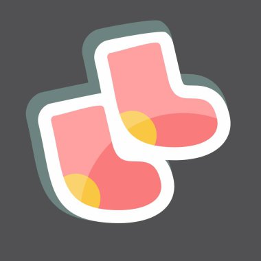 Çıkartmalı Bebek Çorabı. Bebek sembolü için uygun. Basit dizayn edilebilir. tasarım şablonu. Basit gösterim