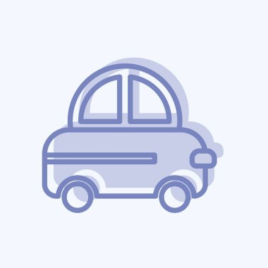 Simge Oyuncak Araba. Bebek sembolü için uygun. İki ton stili. Basit dizayn edilebilir. tasarım şablonu. Basit gösterim