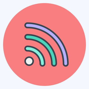 Simge Rss Beslemesi. Eğitim sembolü için uygun. renk arkadaşı stili. Basit dizayn edilebilir. tasarım şablonu. Basit gösterim