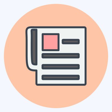 Simge Haberleri. Eğitim sembolü için uygun. renk arkadaşı stili. Basit dizayn edilebilir. tasarım şablonu. Basit gösterim