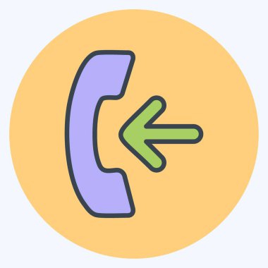 Simge Gelen Arama. Eğitim sembolü için uygun. renk arkadaşı stili. Basit dizayn edilebilir. tasarım şablonu. Basit gösterim