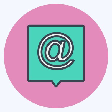 Simge E- postası. Eğitim sembolü için uygun. renk arkadaşı stili. Basit dizayn edilebilir. tasarım şablonu. Basit gösterim