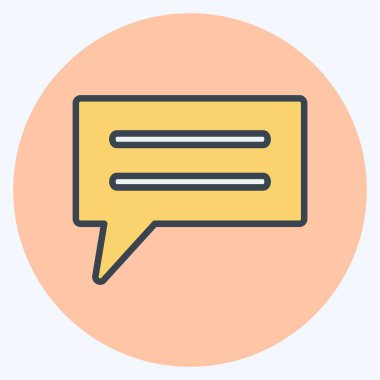 Simge Sohbet Balonu. Eğitim sembolü için uygun. renk arkadaşı stili. Basit dizayn edilebilir. tasarım şablonu. Basit gösterim