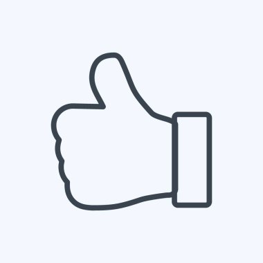 İkon Başparmaklar yukarı. Eğitim sembolü için uygun. Sıra tarzı. Basit dizayn edilebilir. tasarım şablonu. Basit gösterim