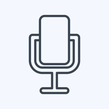 Simge Mikrofon. Eğitim sembolü için uygun. Sıra tarzı. Basit dizayn edilebilir. tasarım şablonu. Basit gösterim