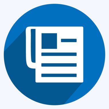 Simge Haberleri. Eğitim sembolü için uygun. Uzun gölge tarzı. Basit dizayn edilebilir. tasarım şablonu. Basit gösterim