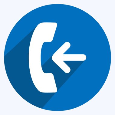 Simge Gelen Arama. Eğitim sembolü için uygun. Uzun gölge tarzı. Basit dizayn edilebilir. tasarım şablonu. Basit gösterim