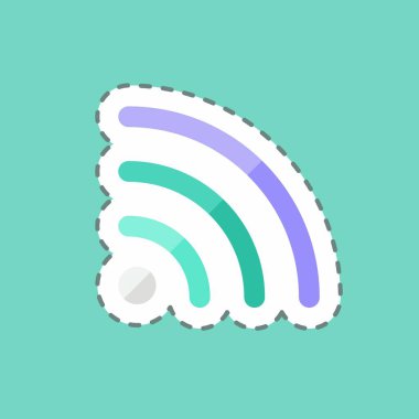 Çıkartma hattı Rss Feed 'i kesti. Eğitim sembolü için uygun. Basit dizayn edilebilir. tasarım şablonu. Basit gösterim