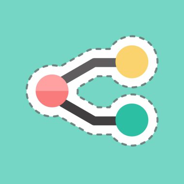 Çıkartma hattı Ağ 'ı kesti. Eğitim sembolü için uygun. Basit dizayn edilebilir. tasarım şablonu. Basit gösterim