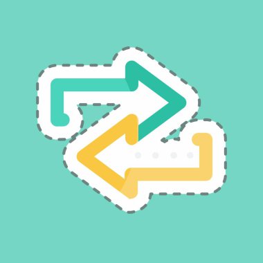 Çıkartma hattı Bağlantıyı kesti. Eğitim sembolü için uygun. Basit dizayn edilebilir. tasarım şablonu. Basit gösterim