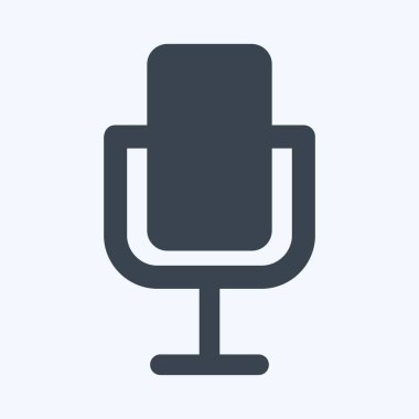 Simge Mikrofon. Eğitim sembolü için uygun. Kabartma tarzı. Basit dizayn edilebilir. tasarım şablonu. Basit gösterim