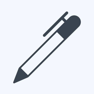 Simge Dolma Kalemi. Eğitim sembolü için uygun. Kabartma tarzı. Basit dizayn edilebilir. tasarım şablonu. Basit gösterim