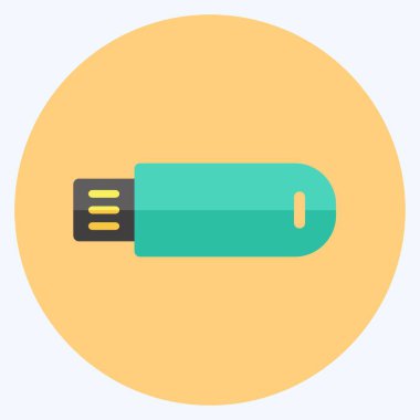 Simge USB kablosu. Eğitim sembolü için uygun. Düz stil. Basit dizayn edilebilir. tasarım şablonu. Basit gösterim