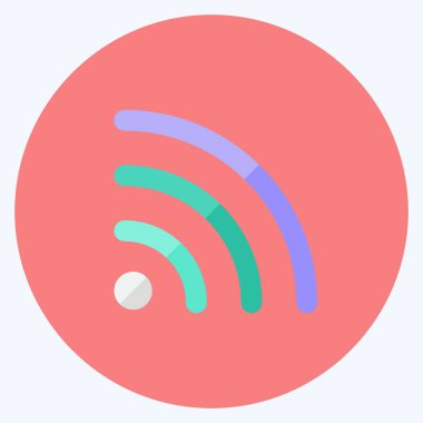 Simge Rss Beslemesi. Eğitim sembolü için uygun. Düz stil. Basit dizayn edilebilir. tasarım şablonu. Basit gösterim