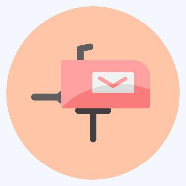 Simge Posta Kutusu. Eğitim sembolü için uygun. Düz stil. Basit dizayn edilebilir. tasarım şablonu. Basit gösterim