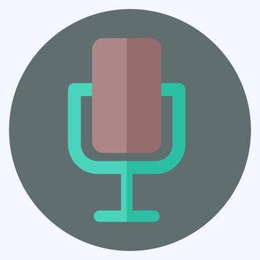 Simge Mikrofon. Eğitim sembolü için uygun. Düz stil. Basit dizayn edilebilir. tasarım şablonu. Basit gösterim