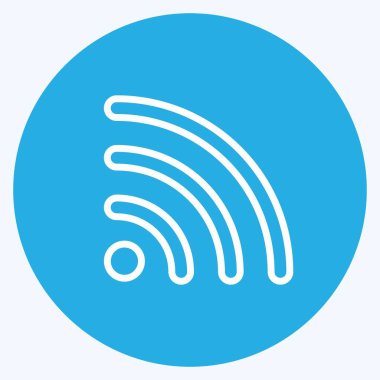 Simge Rss Beslemesi. Eğitim sembolü için uygun. Mavi gözlü. Basit dizayn edilebilir. tasarım şablonu. Basit gösterim