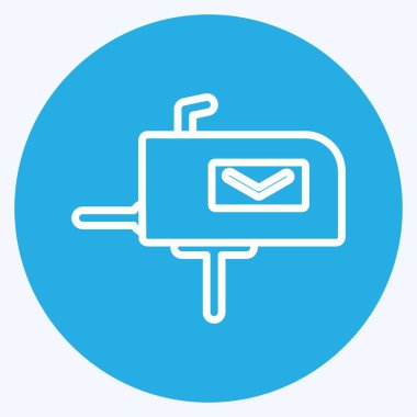 Simge Posta Kutusu. Eğitim sembolü için uygun. Mavi gözlü. Basit dizayn edilebilir. tasarım şablonu. Basit gösterim