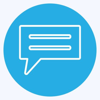 Simge Sohbet Balonu. Eğitim sembolü için uygun. Mavi gözlü. Basit dizayn edilebilir. tasarım şablonu. Basit gösterim