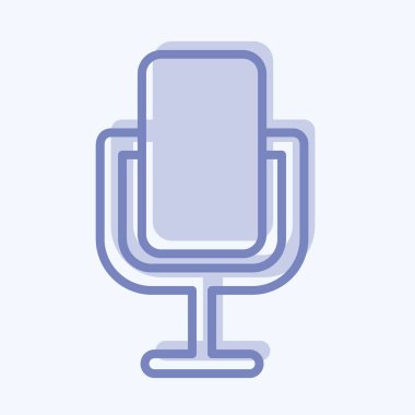 Simge Mikrofon. Eğitim sembolü için uygun. İki ton stili. Basit dizayn edilebilir. tasarım şablonu. Basit gösterim