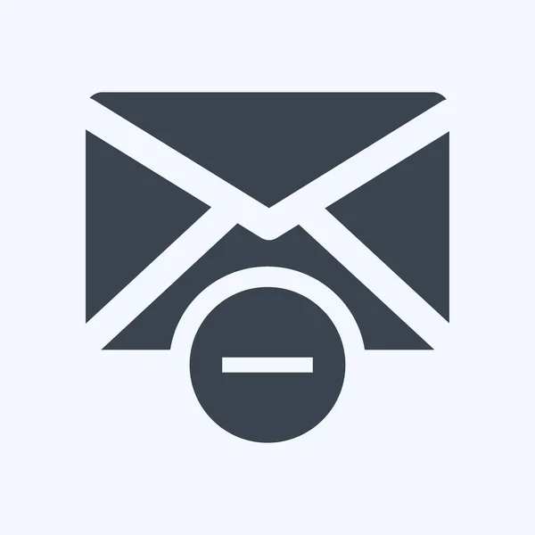 Icon Delete Envelop Suitable User Interface Symbol Glyph Style Simple — Stockvektor