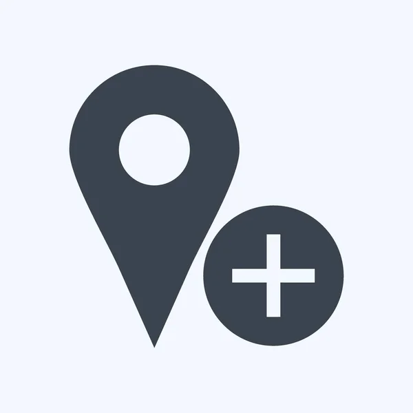 Icon Add Location Suitable User Interface Symbol Glyph Style Simple — Stockvektor