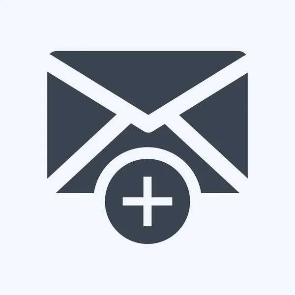 Icon Add Envelop Suitable User Interface Symbol Glyph Style Simple — Stockvektor