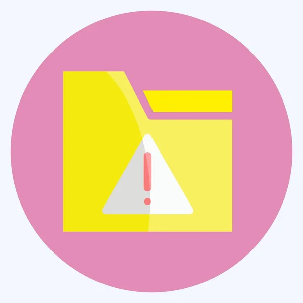 Icon Warning Folder Suitable User Interface Symbol Flat Style Simple — Vector de stock