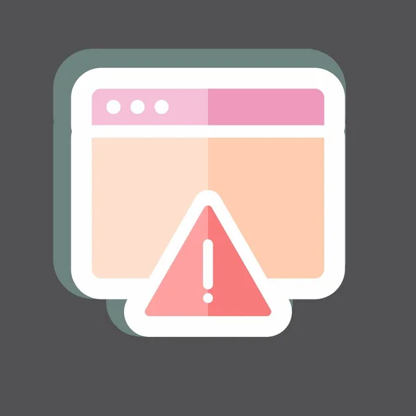 Sticker Warning Browser Suitable User Interface Symbol Simple Design Editable — Vetor de Stock