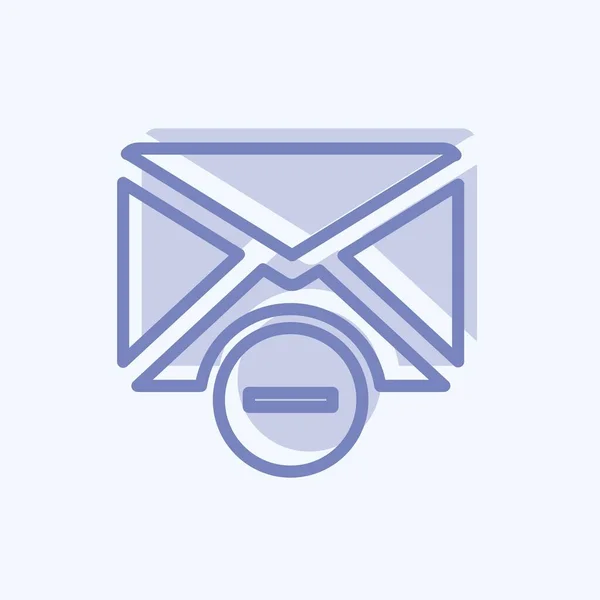 Icon Delete Envelop Suitable User Interface Symbol Two Tone Style — Vector de stock