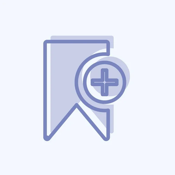 Ikona Přidat Záložku Vhodný Pro Symbol Uživatelského Rozhraní Dvoubarevný Styl — Stockový vektor