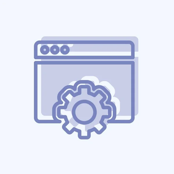 Icon Browser Settings Suitable User Interface Symbol Two Tone Style — Vector de stock