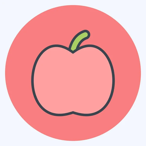 Icon Apple Suitable Garden Symbol Color Mate Style Simple Design — Stock Vector