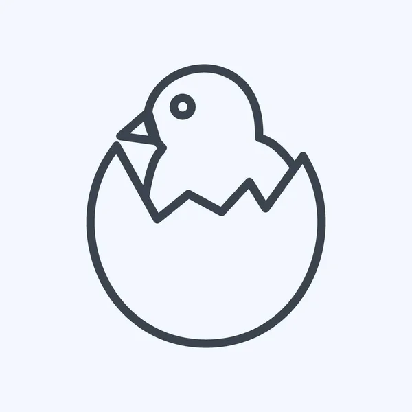Icon Hatched Egg Suitable Garden Symbol Line Style Simple Design — Vettoriale Stock