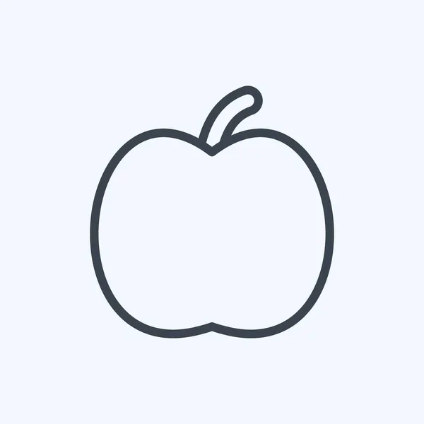 Ikoon Appel Geschikt Voor Garden Symbool Lijnstijl Eenvoudig Ontwerp Bewerkbaar — Stockvector