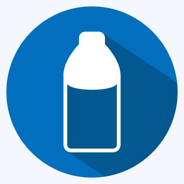 Icon Milk Bottle Suitable Garden Symbol Long Shadow Style Simple — Stockvektor